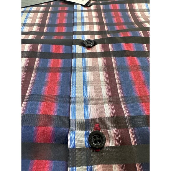 Centenario Mens 4XL Plaid Long Sleeve Shirt In Red & Black - Picture 10 of 11